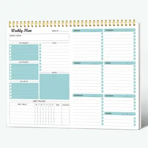 Weekly Planner Notepad - Undated Weekly Goals Schedule Planner - 52 Weeks (8.5x12")