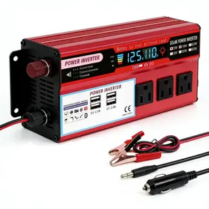 5000W Peak Modified Sine Wave Power Inverter DC 12V to 110V AC, 3 US Outlets & 4 USB Ports for Car RV Camping