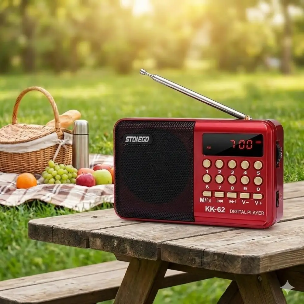 Mini Digital FM Radio & Portable MP3 Player, USB/TF Card Music Player, Rechargeable Hi-Fi Stereo Sound, Outdoor Walkman, All-in-One Music Device for Travel, Sports, Gifts
