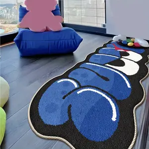 Modern Blue Letter Carpet Rug, Soft Comfortable Thick Plush, Bedroom Bedside Mat, Living Room Hallway Bathroom Closet Decor, Home Decorative Rug