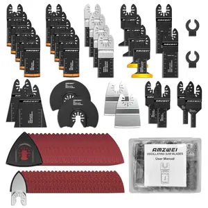 Valentine's Day 152 Metal Wood Oscillating Tool Blade, Titanium Oscillating Saw Blades with Sandpaper, Quick Release Multi Tool Blades Kits for Dewalt Ryobi Milwaukee Rockwell Fein Makita