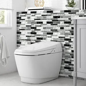 Self-Adhesive Faux Marble Ceramic Tile Wall Decals, Peel & Stick Instantly, Waterproof & Stain-Resistant, 36-Piece Set, Sticker Tiles, Kitchen Bathroom Decor, Decorative Wall Sticker, Marble Pattern Sticker, Marble Tile Stickers
