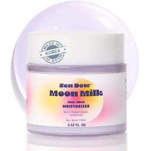 Snail Mucin Korean Skincare Moisturizer – Zen Dew Moon Milk 91% Snail Mucin Gel Cream for Glass Skin Hydration & Barrier Repair, 3.5 oz