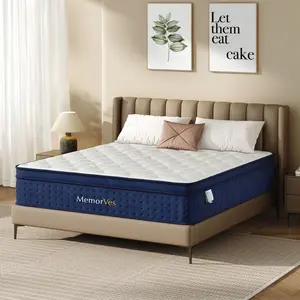 【MemorVes】10/12/14 Inch-Fiberglass-Free Twin/Full/Queen/King Medium Gel Memory Foam Hybrid Mattress -Perfect Balance of Softness & Firmness: High-Quality Mattress for All Sleepers & Body Alignment-Motion Isolation Mattress,SummerVibes