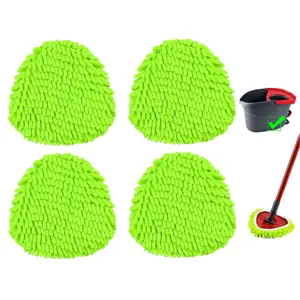 4 Pack  Compatible with Ocedar Easywring 1 Tank System Spin Mop Heads Replacements Microfiber Chenille Mops Pad Refill for O Cedar Floor Clean,Washable Dry/Wet Use Dust Mops(NO BUCKET/HANDLE