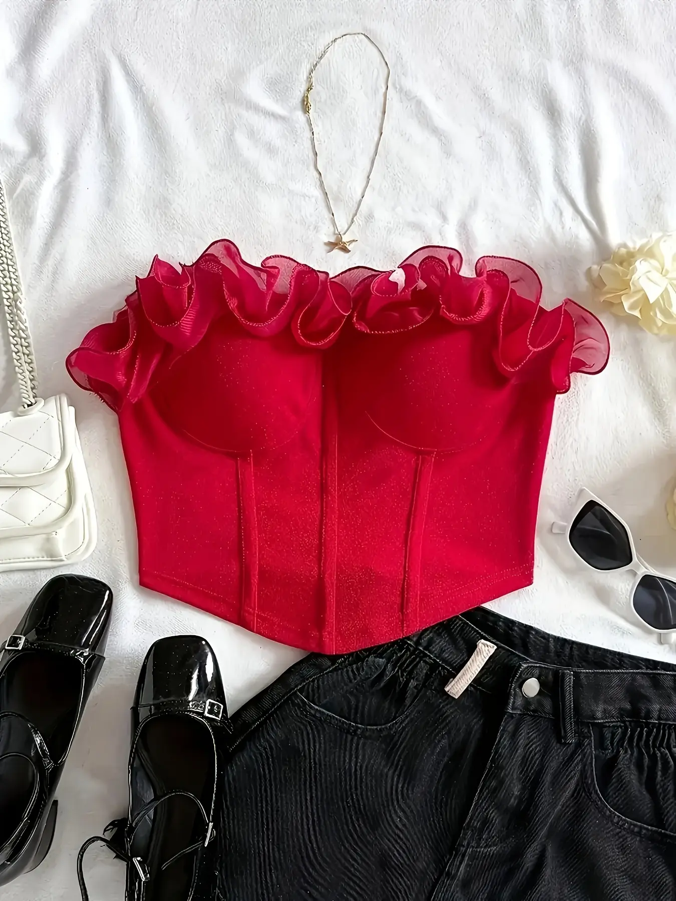 Women's Fashion Strapless Crop Top Beach Sexy Backless Sleeveless Top [Nian Nian]