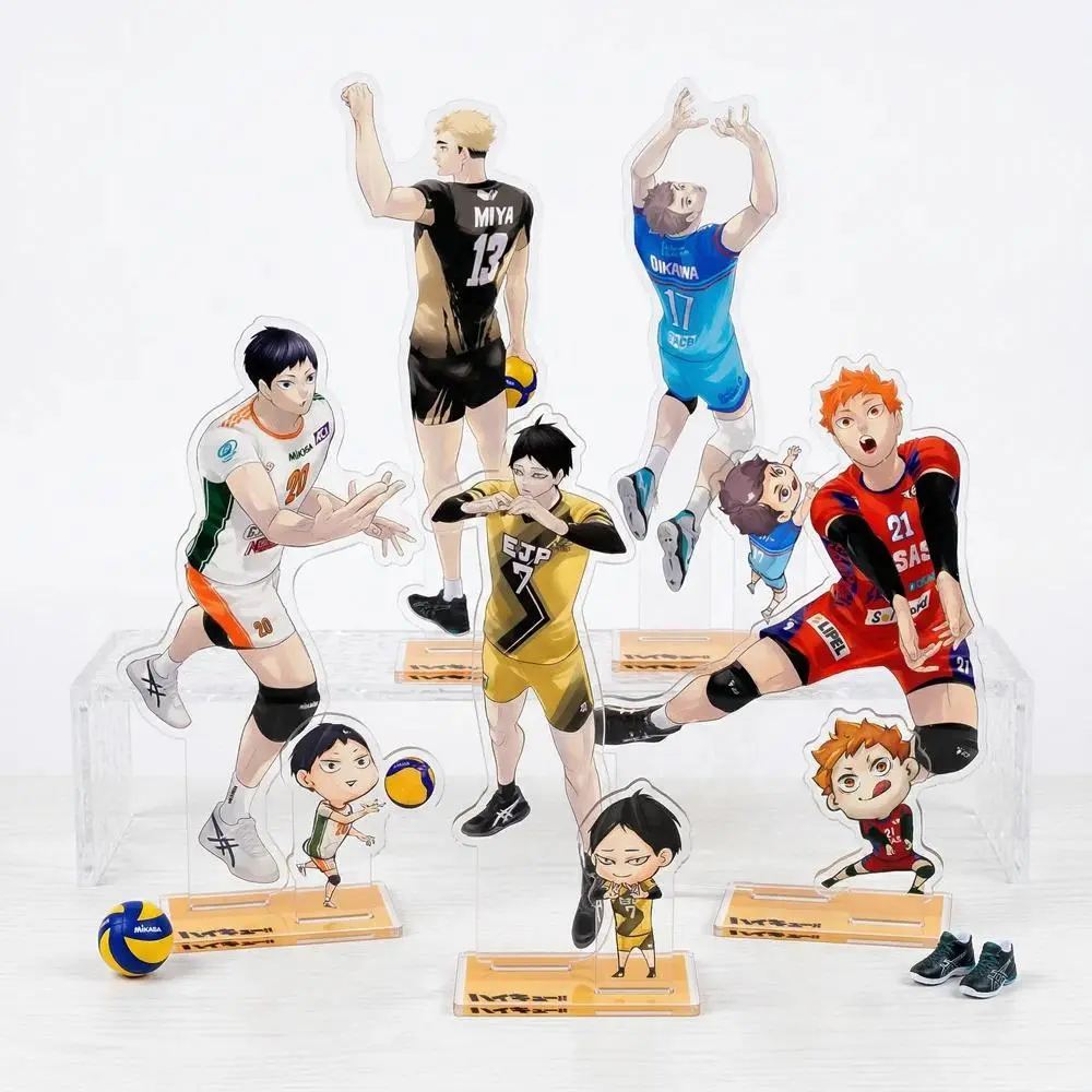 Anime Volleyball Boy Double Insertion Acrylic Stand Key Shoyo Hinata Tobio Kageyama Kenma Kozume Tooru Oikawa Desktop Decoration