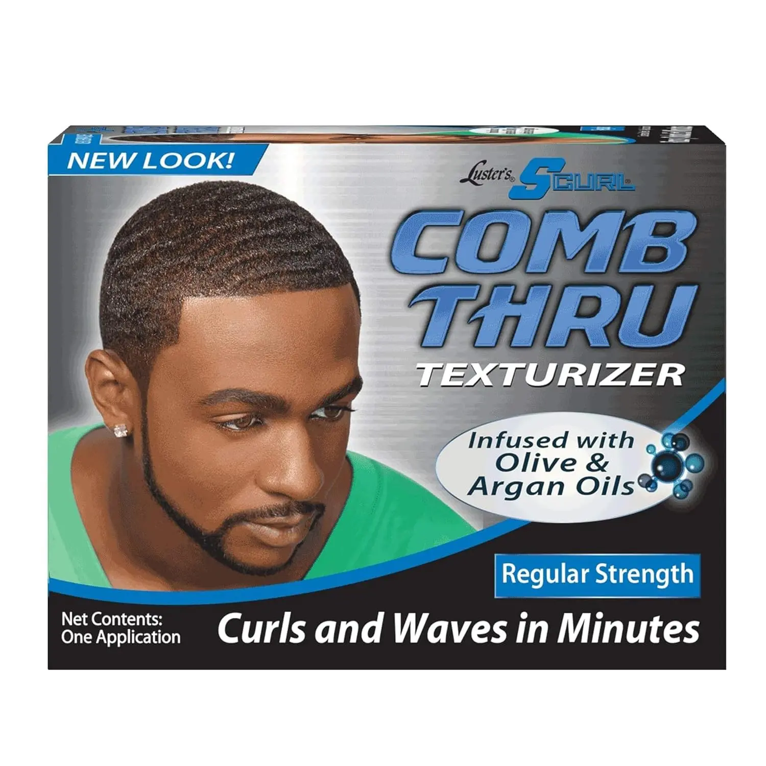 Luster's SCurl Comb Thru Texturizer Kit with Argan Oil, Enhances Curls & Natural Waves, Regular Strength No-Lye Hair Cream, Wavy, Textured, Bouncy Curls, Curly, Argan Oils, Infused With Olive & Argan Oils