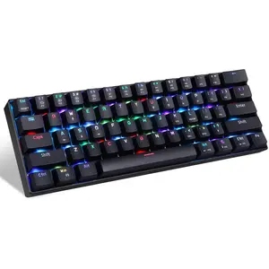 MOTOSPEED CK61 RGB Mechanical Gaming Keyboard OUTMU Red Switches Keyboard 61 Keys Anti-ghosting with Backlight for Gaming Black