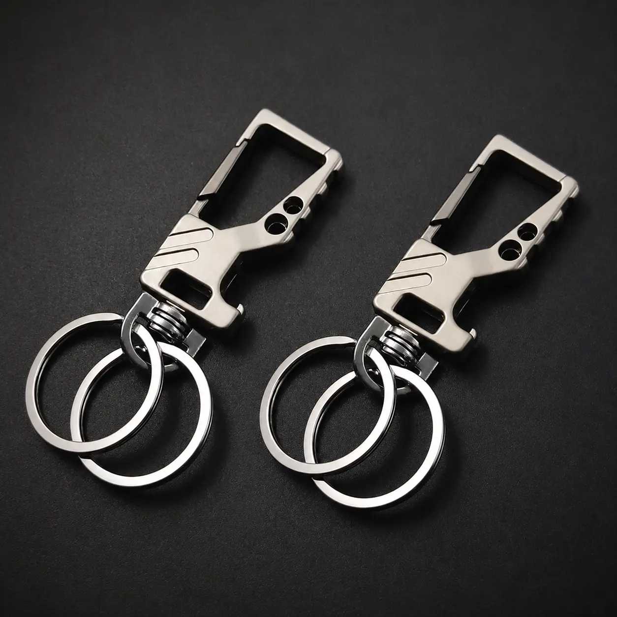 2Pcs Keychain Tool Set, EDC Tactical Carabiner, Multi-Functional Bottle Opener, Auto Car Key Holder Clip Charm Accessory