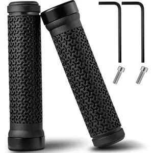 Handlebar Grips, Single Lock-on Professional Mountain Bicycle Handlebar Locking Grips with Anti-Slip, 2 count Screw and 2 count Allen Wrench for Free