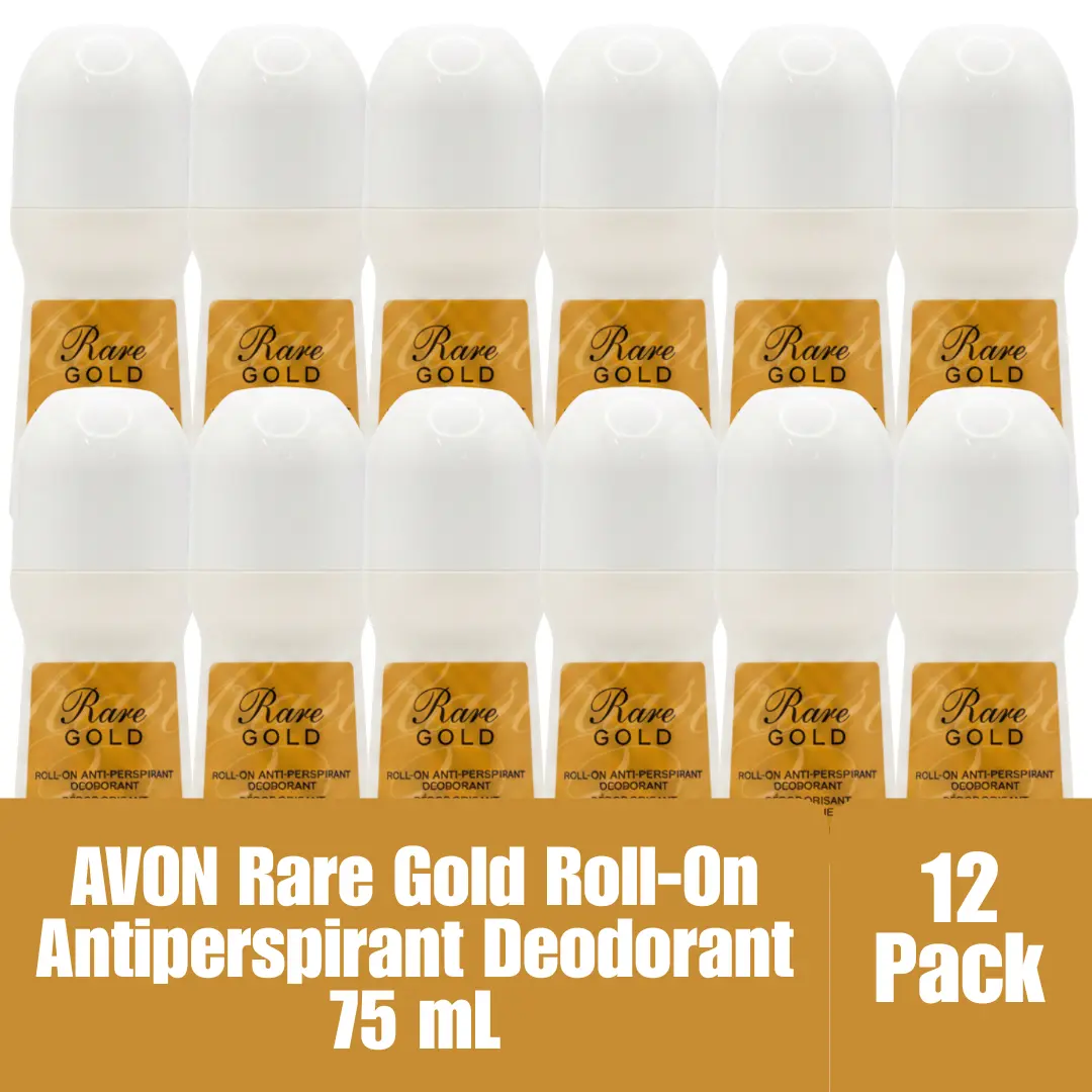 Avon Rare Gold Roll-On Antiperspirant Deodorant 75mL/2.6 fl oz 12-Pack