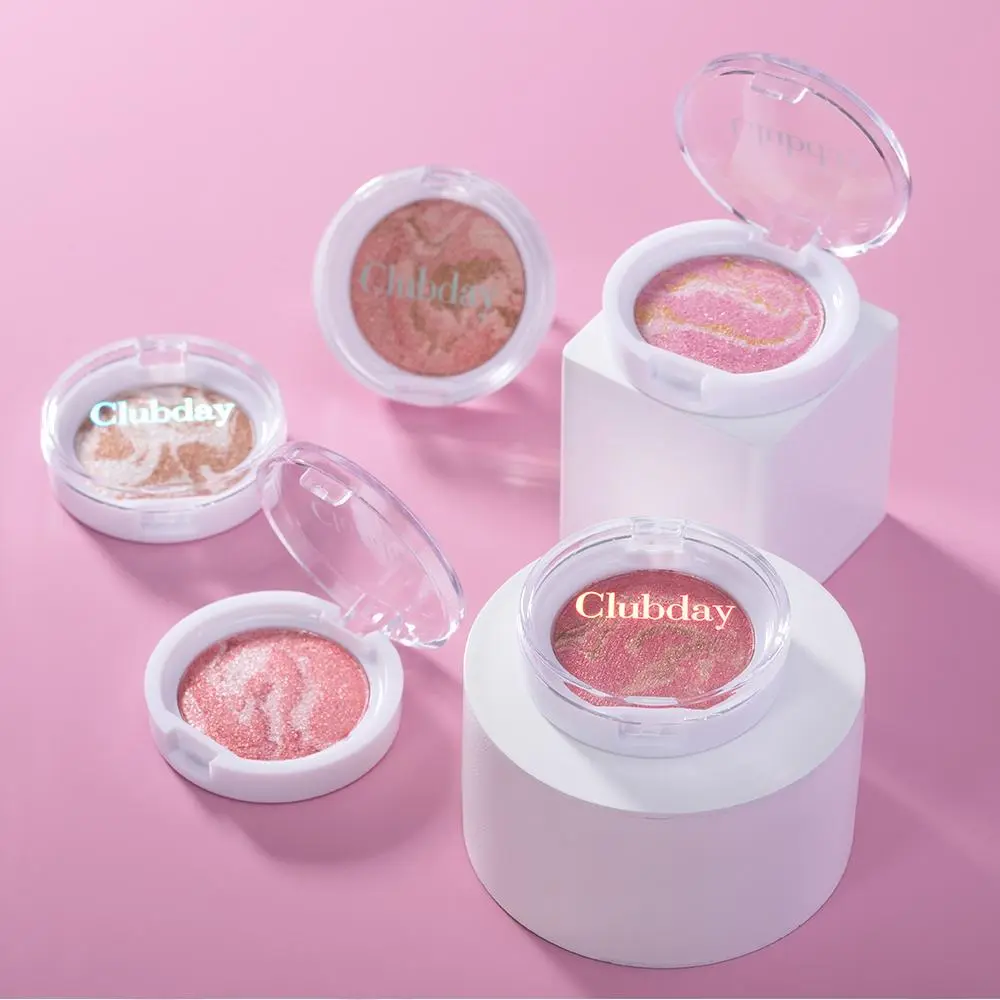 Long Lasting Gloss Cream Blush, Lightweight Blendable Highlighter Blush Palette, Illuminating Marble Pattern Blush for Radiant Skin, Makeup, Beauty Cosmetics, Glow, Everyday Versatile Makeup