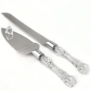 Wedding Cake Cutting Set, Includes 12.2 Inch Stainless Steel Knife and Bread Spatula, Silver Color Handle, Perfect Gift for Weddings