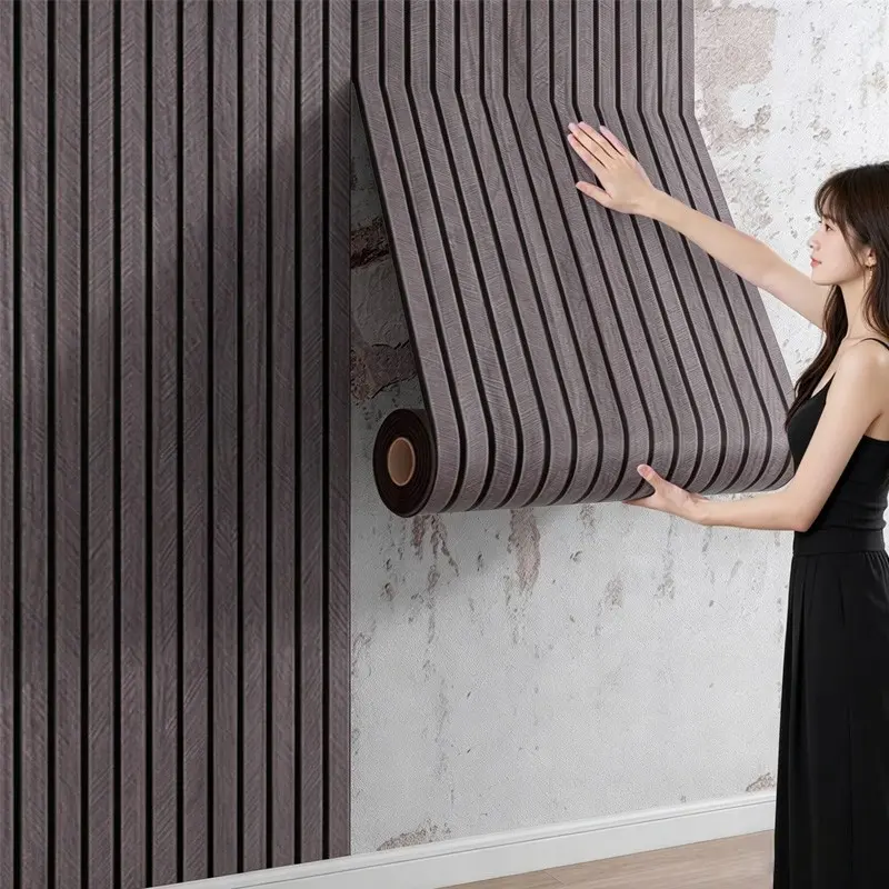 2.0mm Thick Wood Grain Self-Adhesive Wall Sticker, Wall Cover, 40cm X 3m Neutral Peel and Stick Waterproof Removable Wallpaper, Living Room Bedroom Interior Walls Background Renovation
