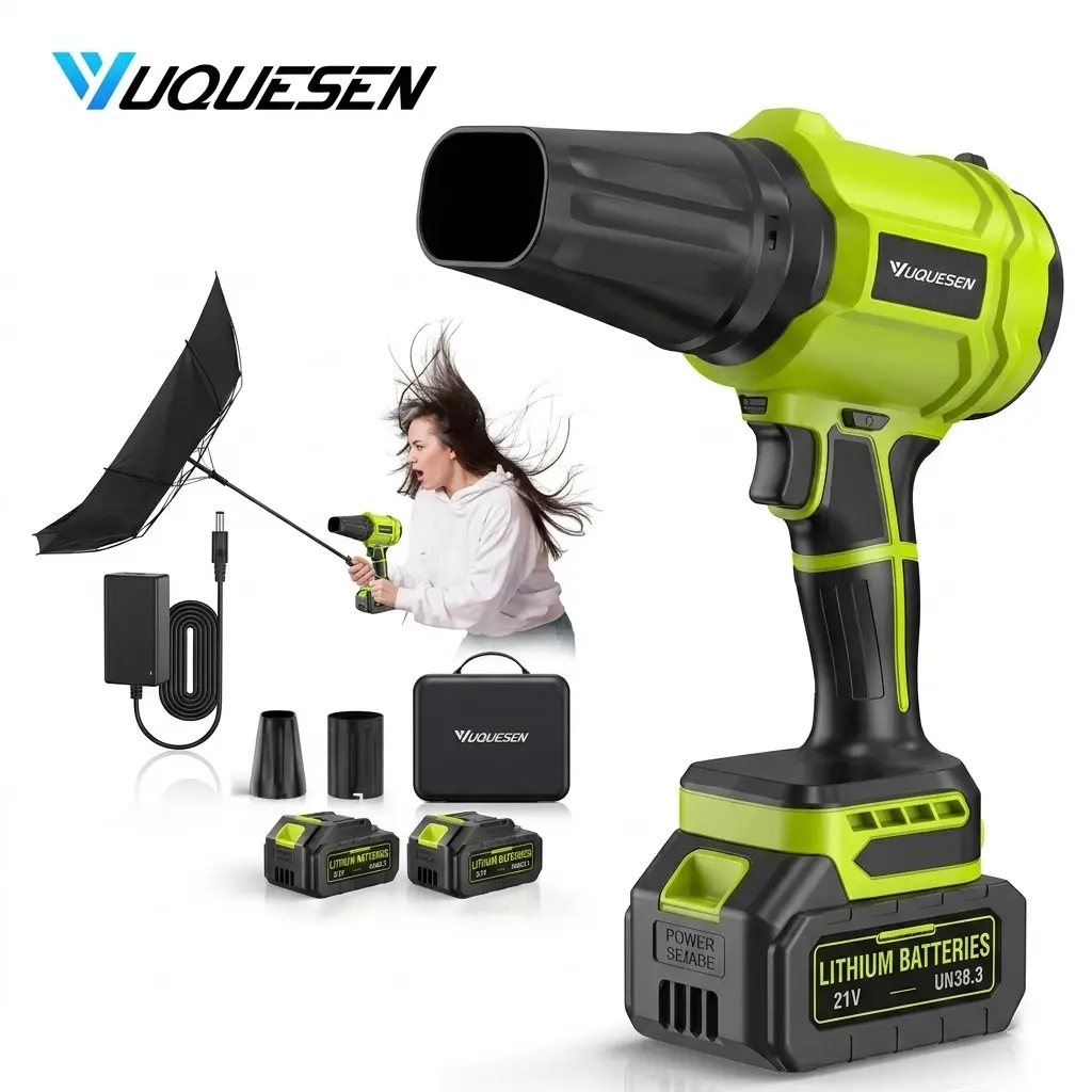 【handtools】YUQUESEN Cordless Leaf Blower, Handheld Leaf Blower with 2 X 4.0Ah Batteries & Charger, Lightweight Leaf Blowers for Patio Cleaning, Lawn Care, Leaves, Dust - Light Green,#SummerVibes
