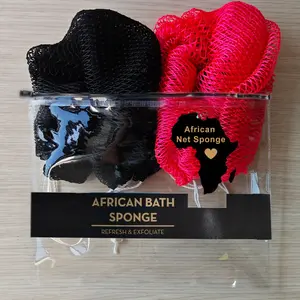 2 Piece African Exfoliating Net Sponge Bundle, Ethically Sourced from Nigeria Bath Sponge Bath Sponge Shower