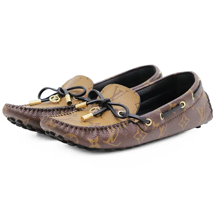 Pre-owned Louis Vuitton Canvas Small Leather Goods Gloria Monogram Driving Shoes