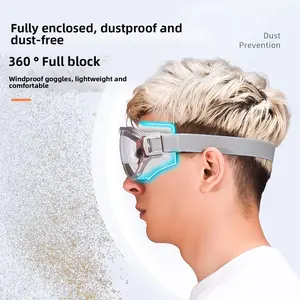 Windproof Goggles for Over-Glasses Wear Dustproof Anti-Fog Full-Sealed Eye Shield for Cycling & Riding Splash-Proof Protective Eyewear