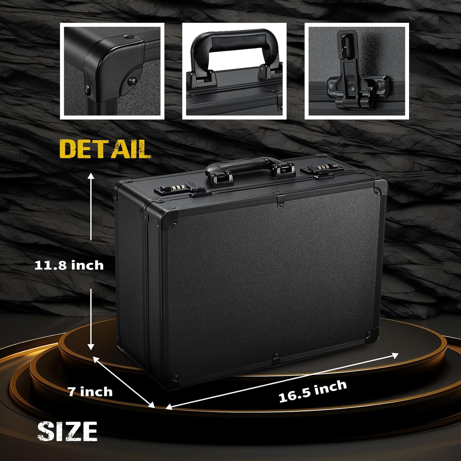 Professional Barber Case Large Hairdresser Carrying Suitcase with Combo Locks Barbers Briefcase Tool Case for Clippers and Supplies Hair Scissors Trimmer Salon Travel Organizer