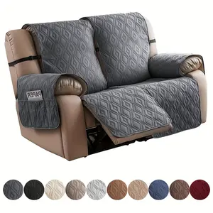 Waterproof Loveseat Recliner Cover, Non Slip Split Loveseat Covers for Lounge Chair with Elastic Straps, Washable Furniture Protector