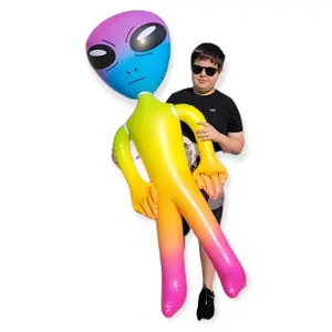 63" Giant Rainbow Alien Inflate Blow Up Inflatable UFO Prop Party Balloon Inflate Decoration