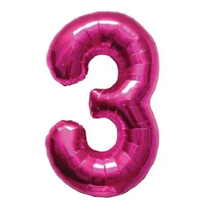 34 In. Pink Number 3 Balloon