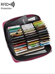 Women's 2024 New Solid Color, Large Capacity Credit Card Holder, with RFID Blocking, Casual Versatile Credit Card Organizer for Women & Men, Credit Card Wallet