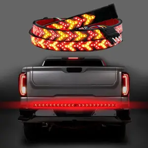 Fishbone Shaped LED Tailgate Light Bar, LED Tailgate Lights, Brake Running Sequential Turn Signal Strip Strobe Light Bar for Truck Pickup SUV RV Plug and Play Hard Wire T-tape Connector Version, Exterior Decor Accessories, Car Strip Light, Rear Led Lights