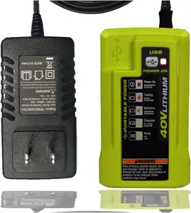 OP403 40V  Charger Replace Ryobi OP403 OP404 W/USB Plug in to Charge OP4015 OP40201 OP4026 OP4026A OP4030 OP40301 OP4040 OP4060 OP4060A OP40601 OP4050 OP4050A