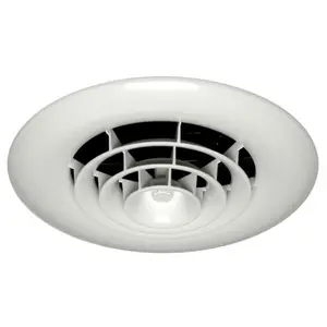 Havaco Quick Connect HT-G6B-R1 White Round Ceiling Diffuser with 6 in. Boot