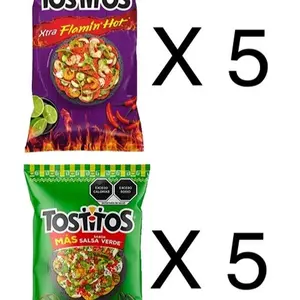 Tostitos Flaming Hot & Salsa Verde | 5 & 5 | Mexican Chips Snack Crispy Crunchy