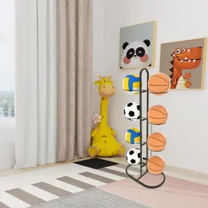 Basketball Storage Rack, Detachable Carbon Steel Ball Organizer, Vertical Display Multilayer Shelf for Basketball Soccer Volleyball, 8/10 Layers