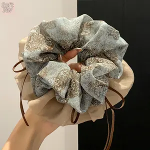 SoftFav 2026 3pcs Bowknot Scrunchie for Women High-End Hair Accessory Oversized Vintage Hair Tie with Elegant Design Unique Pattern Chic Vintage Vibe outdoorfun