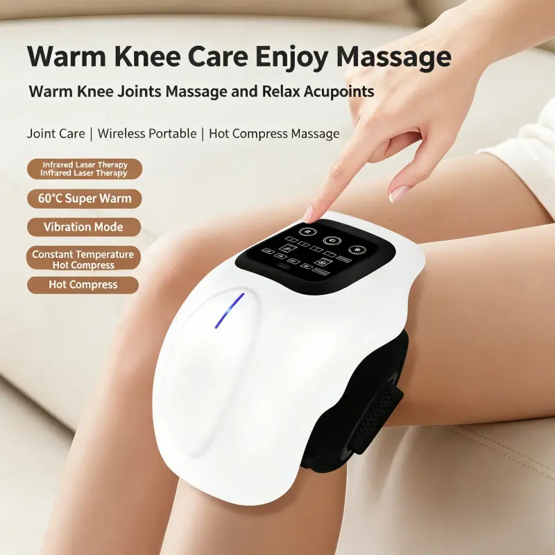 Infrared hot compress therapy device knee massager, Knee Pain Tool, home charging vibration massage device knee therapy device, home massage