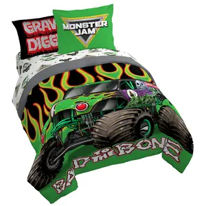 Sunny Side Up Monster Jam Grave Digger Bed Set