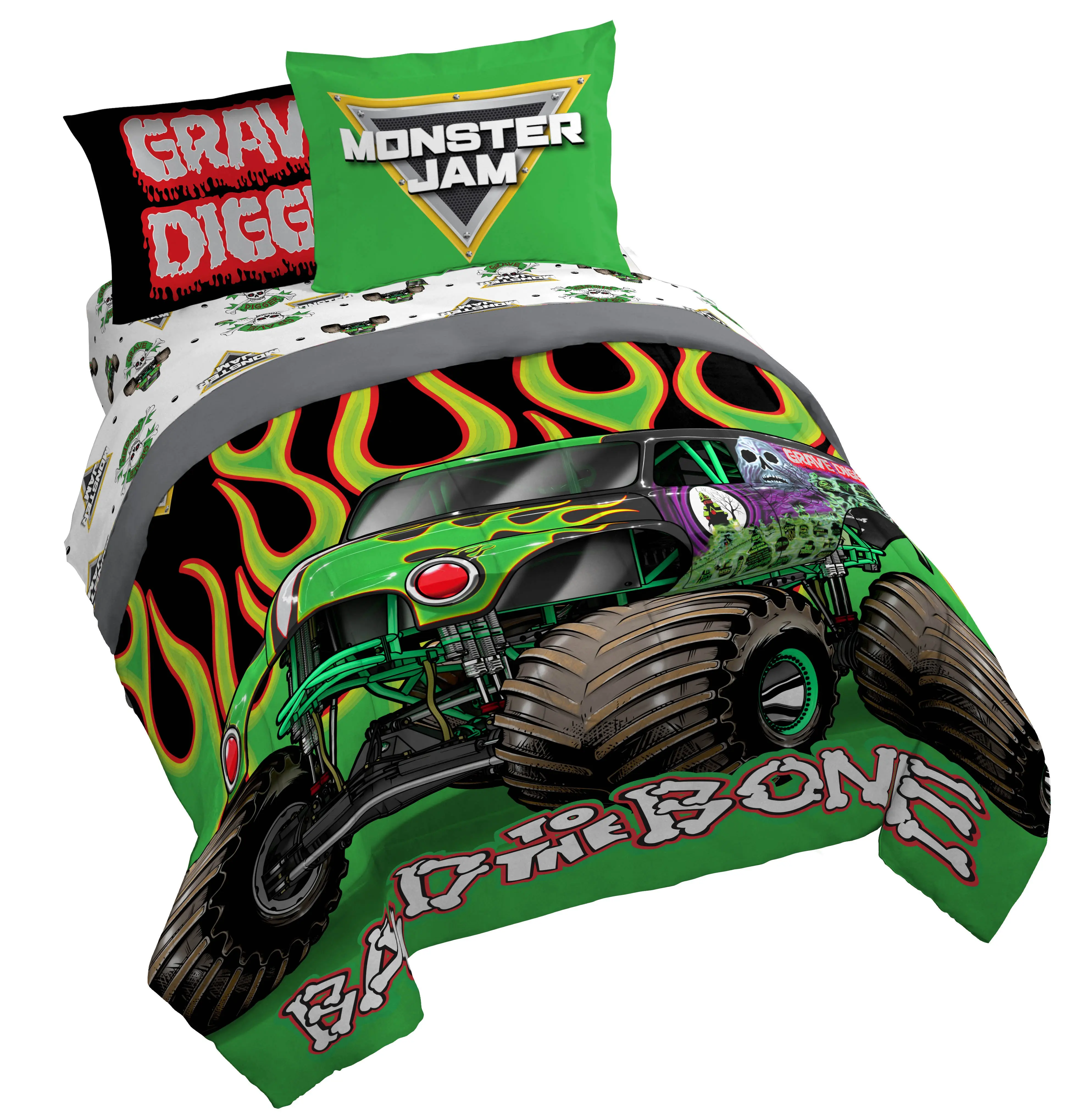 Sunny Side Up Monster Jam Grave Digger Bed Set