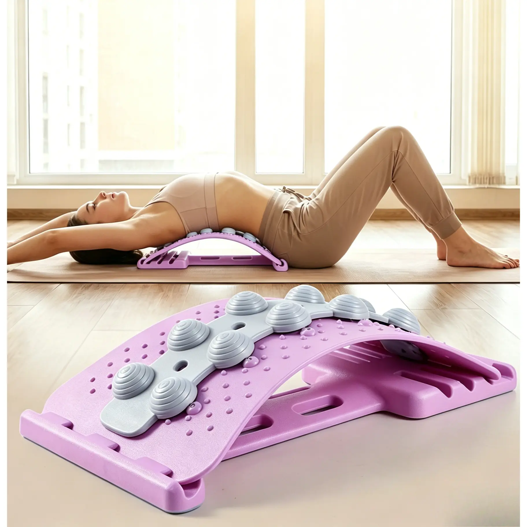 Ergonomic Lumbar Spine Relaxer - Body Care Waist Stretcher for Back Pain Relief, Spine Correction, Hunchback Relief (Sports & Outdoor Balance Training Fitness Equipment)