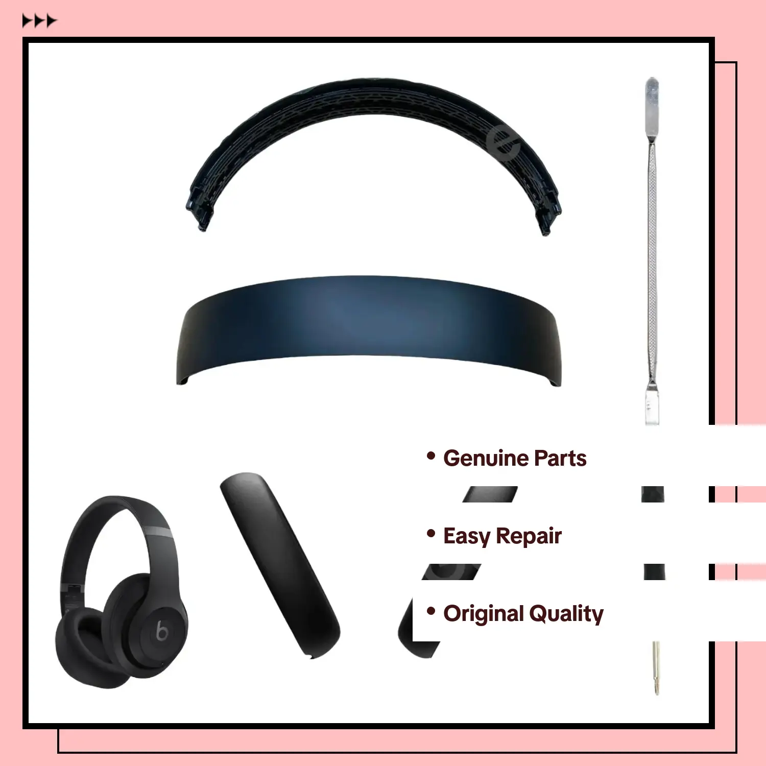 New Replacement Audio Earpads & Headband Arch for Beats By Dre Studio Pro Wireless Headphones - Electronic Audio Accessories