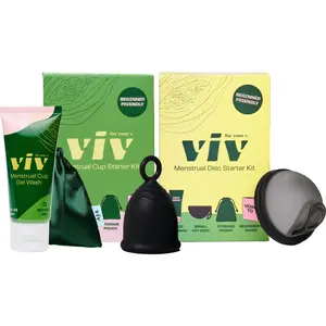 Viv Menstrual Cup + Menstrual Disc Beginner Starter Kit Bundle - Easy Reusable Period Cup and Period Disc for Comfort and Convenience Feminine Hygiene Products
