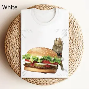 Funny Burger Cat Shirt, Meme Cat Burger T-Shirt, Cute Cat King Graphic Tee, Fast Food Meme Shirt, Funny Food Lover Gift, Cat Meme Tee, Viral Graphic T-Shirt, Humor Shirt