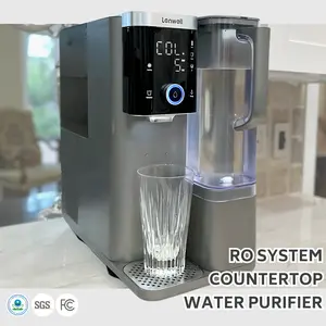 Lenwell Hot & Cold Reverse Osmosis System Water Purifier Countertop, Adjustable Temperature & Volume at any level, Alkaline RO Water Filter Dispenser, 5-in-1 Super Filter, Real-Time TDS Monitor, Tap & Tank Dual Use