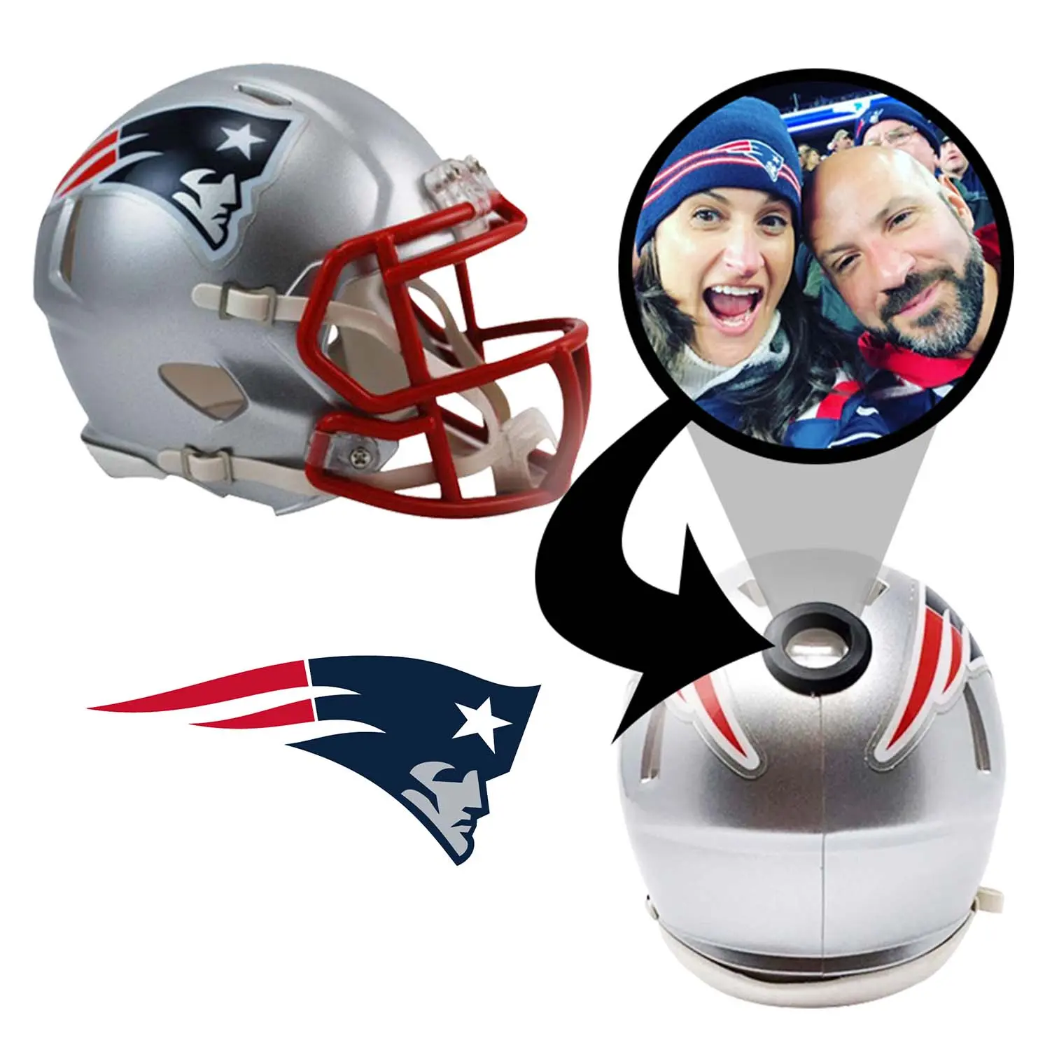 New England Patriots NFL Mini Helmet - Picture Inside New England Patriots NFL Mini Helmet - Picture Inside
