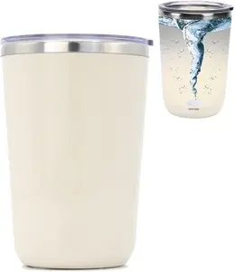 Rechargeable Self Stirring Mug - Magnetic Electric Auto Mixing Stainless Steel Cup for Office/Kitchen/Travel/Home Coffee/Tea/Hot Chocolate/Milk-350 ml/11.8 oz Beige USB Rechargeable IPX6 Waterproof Easy to Clean Perfect Gift