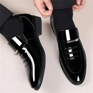 Mens Dress Shoes Formal Business Oxford High Gloss Patent Leather Slip on Loafers Comfortable Shoe for Men for Gifts