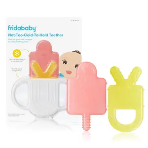 Fridababy Baby Silicone Teething Toys 4-in-1 Teether for Babies & Infants Teething Relief for 0-18 Months Not-Too-Cold-to-Hold BPA-Free Comfortable Gum Massagers