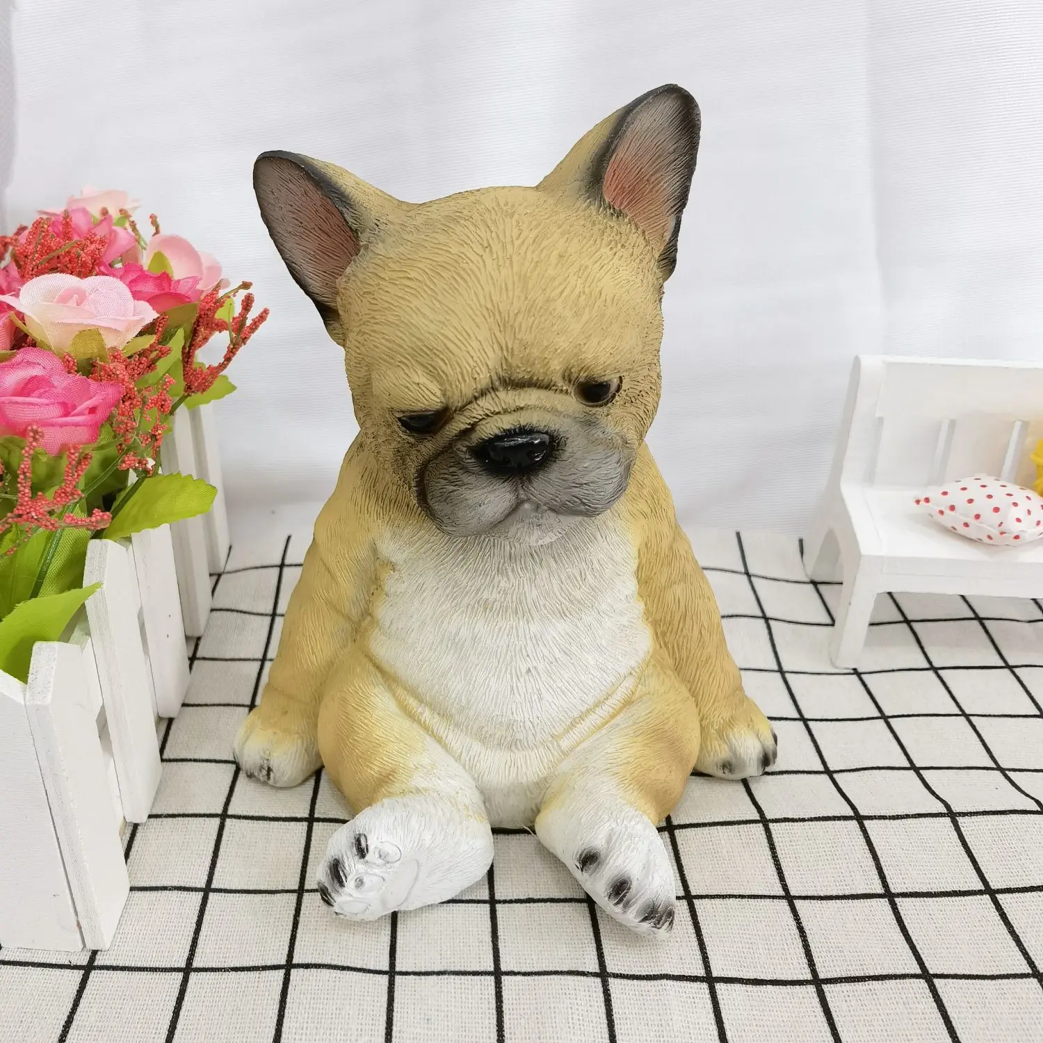 French Bulldog Puppy Statue Resin Dog Figurine, Indoor Home Decor, Perfect Gift for Pet Lovers, Christmas Birthday Graduation