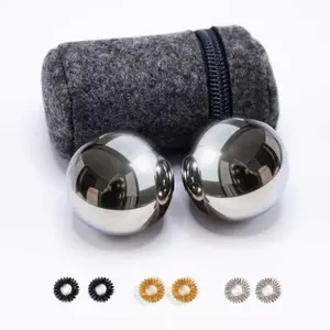 1.5-inch Stainless Steel Chiming Baoding Balls Chinese Health Balls for Hand Therapy, Exercise & Stress Relief (1.5inch)