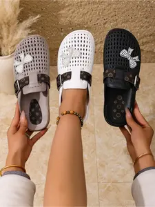 2026 Summer New Mesh Hole Shoes for Women | Non-Slip Breathable Slides | Cute Bowknot Decor Outdoor Sandals Footwear
