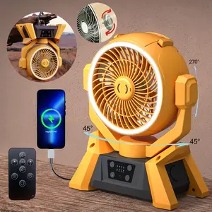 20000mAh Rechargeable Camping Fan with LED Light, Portable Multi-functional Fan with 360° Rotating Hook, Oscillating Emergency Camping Fan Multifunctional Fan Adjustable Fans